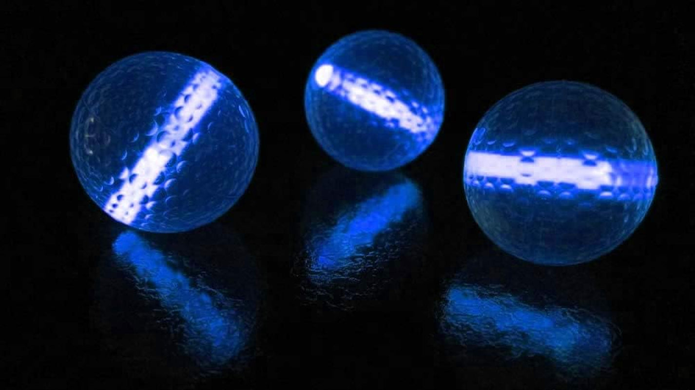 Night Golf Balls - 20 Reusable Glow in the Dark Plastic Golf Balls with Blue Glow Inserts