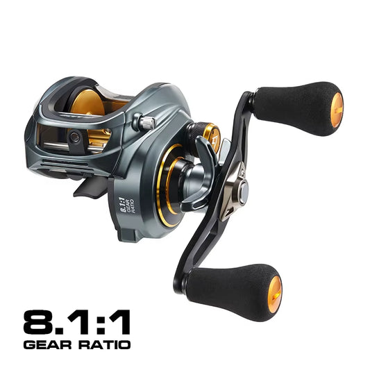 Alijoz 300 Low Profile Baitcasting Reel 15KG Max Drag 8+1 Bearings Aluminum Frame Freshwater Saltwater Fishing Reel