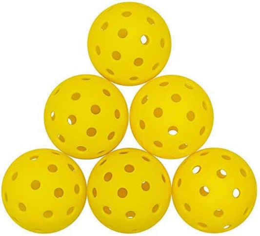 Premium 40 Holes Outdoor Pickleball Balls, Durable Ball with Nice Bounce, High Visibility for Outdoor & Indoor Courts 6 Packs