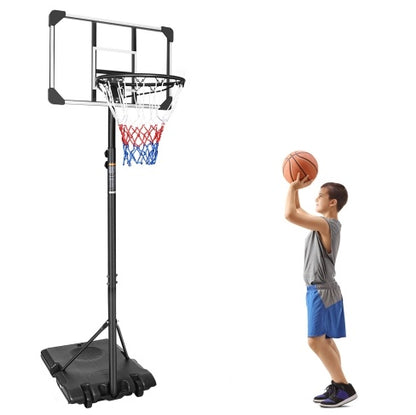 PortaBasketball Hoop – Adjustable 5.6-7ft System with Stable Base & Wheels for Indoor/Outdoor Use