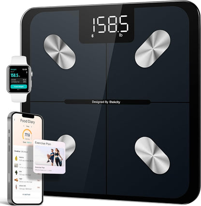 Smart Scale for Body Weight FSA HSA Store Eligible, Bathroom Digital Weighing Scale with BMI, Body Fat, Muscle Mass, Accurate Bluetooth Home User Health Equipment Sync Apps