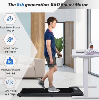 2-in-1 Under Desk Electric Treadmill 2.5HP with Remote Control & Display