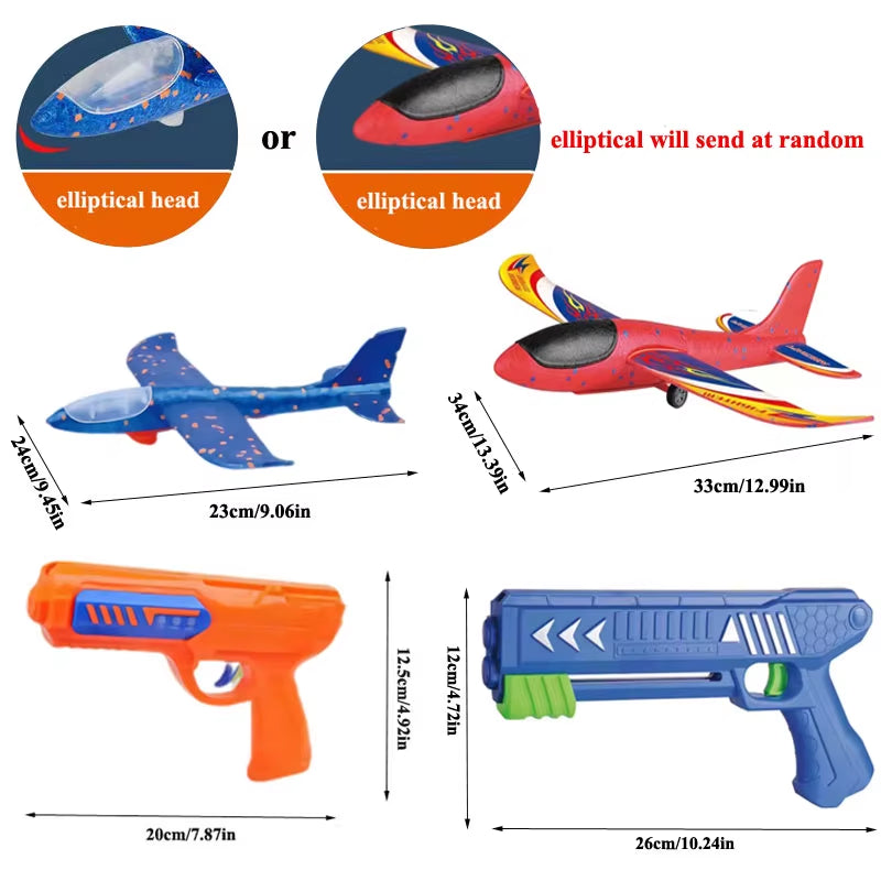 Kids 24/34Cm Foam Plane Launcher Outdoor Toy for Boys Sport Catapult Game Children Girl Birthday Xmas Gifts