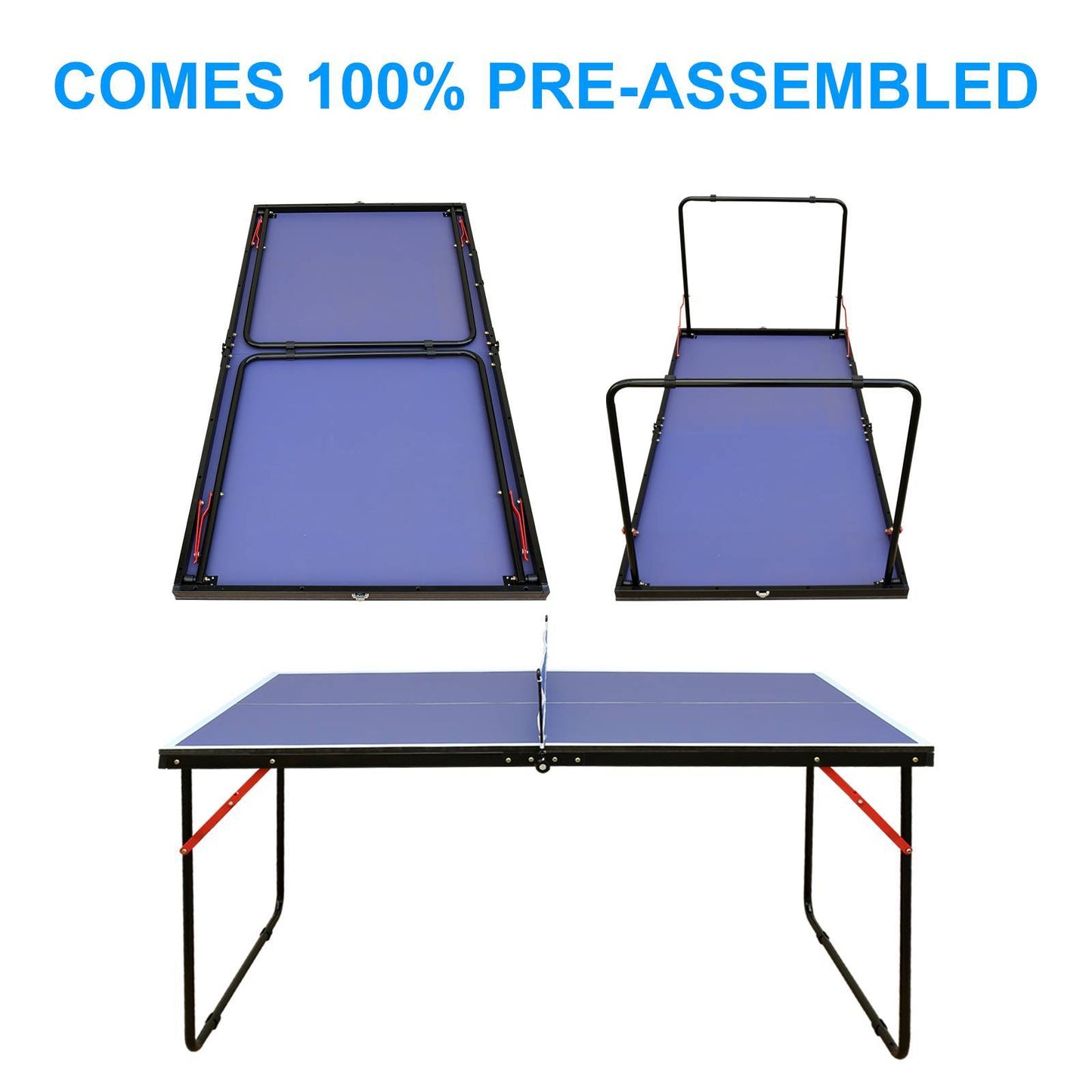 Portable Tennis Table Set – Includes Net & 2 Ping Pong Paddles