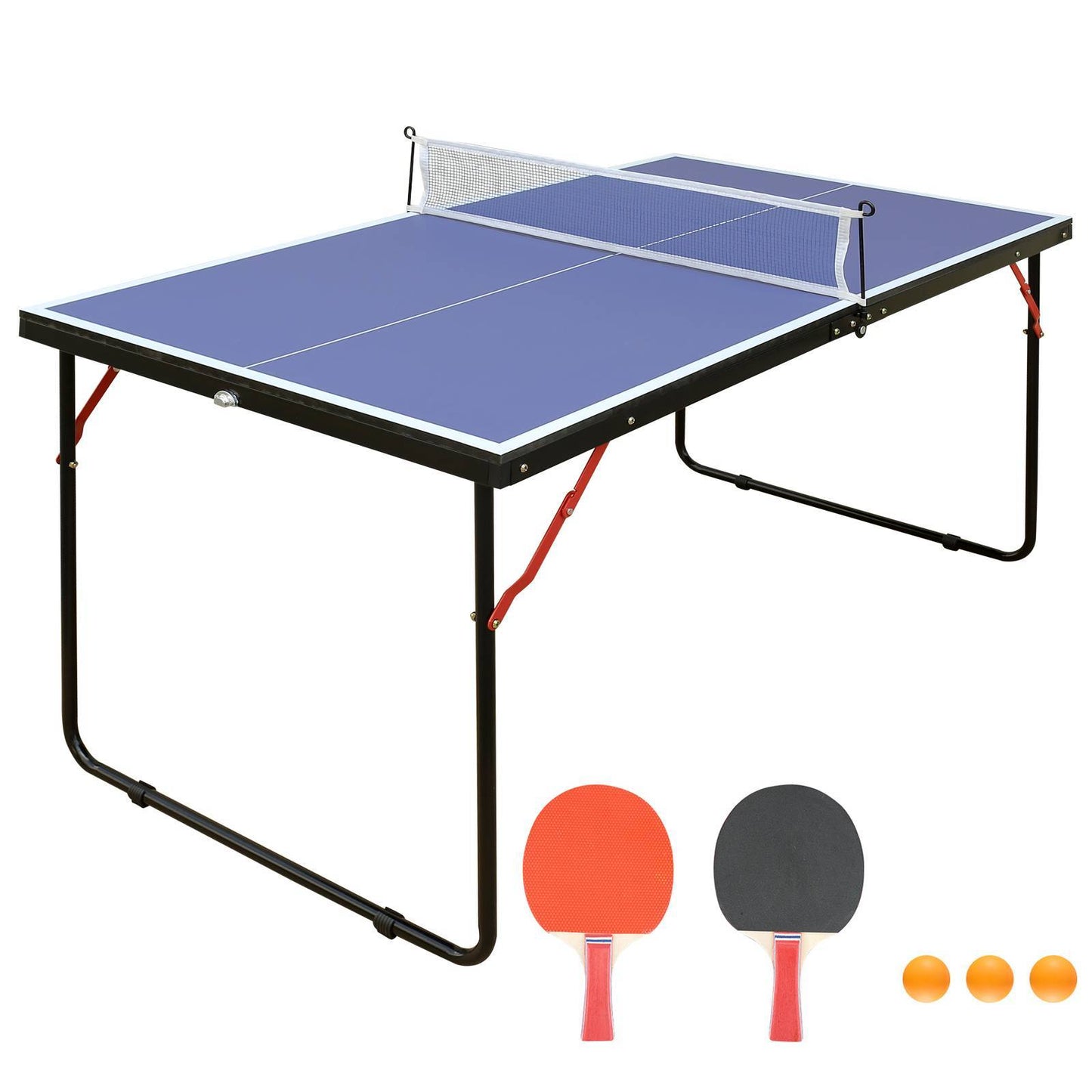 Portable Tennis Table Set – Includes Net & 2 Ping Pong Paddles