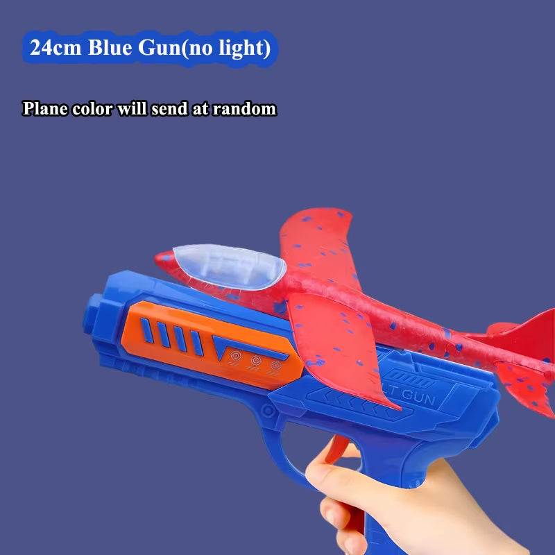 Kids 24/34Cm Foam Plane Launcher Outdoor Toy for Boys Sport Catapult Game Children Girl Birthday Xmas Gifts