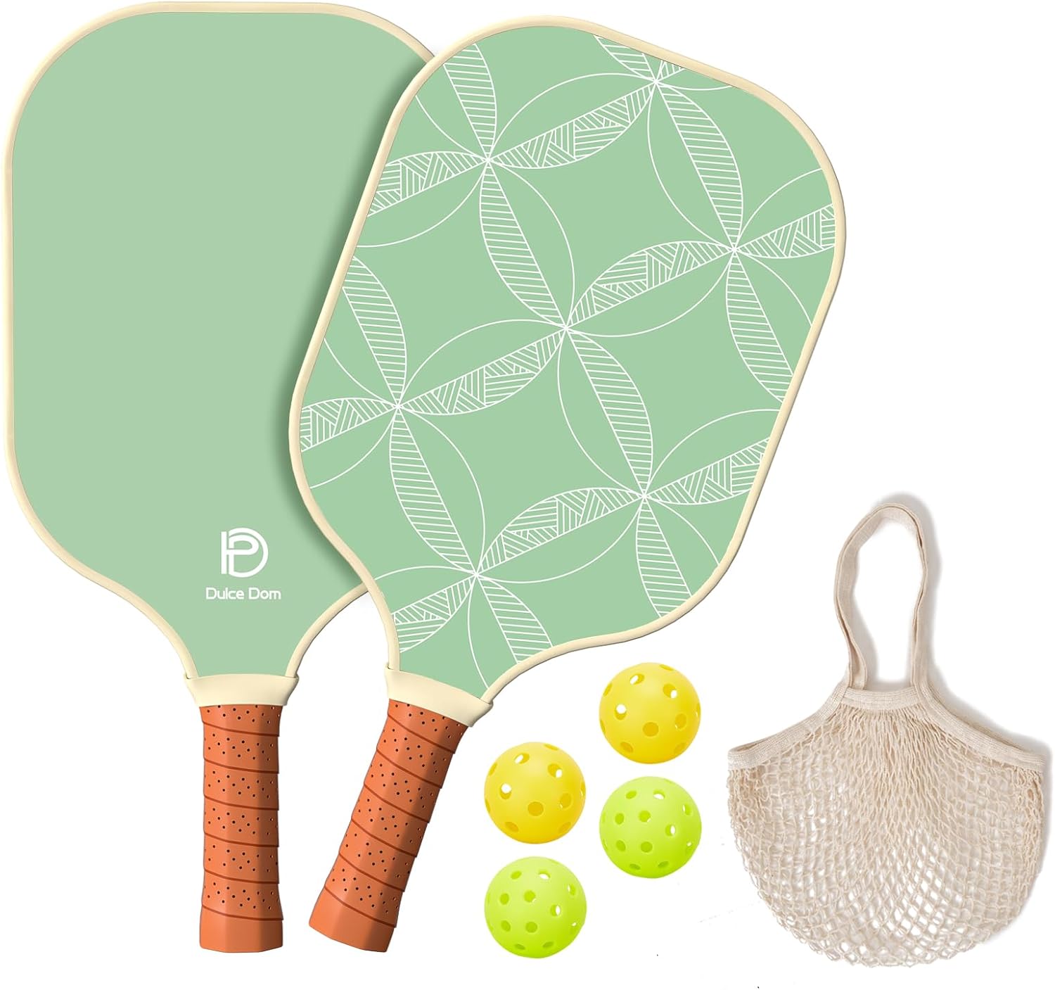 Pickleball Paddles Set of 2/4 - USAPA Approved, 4 Indoor Outdoor Pickleball Balls, Fiberglass Surface Paddle Racket with Cover Bag, Ideal Training Equipment Gift for Men & Women