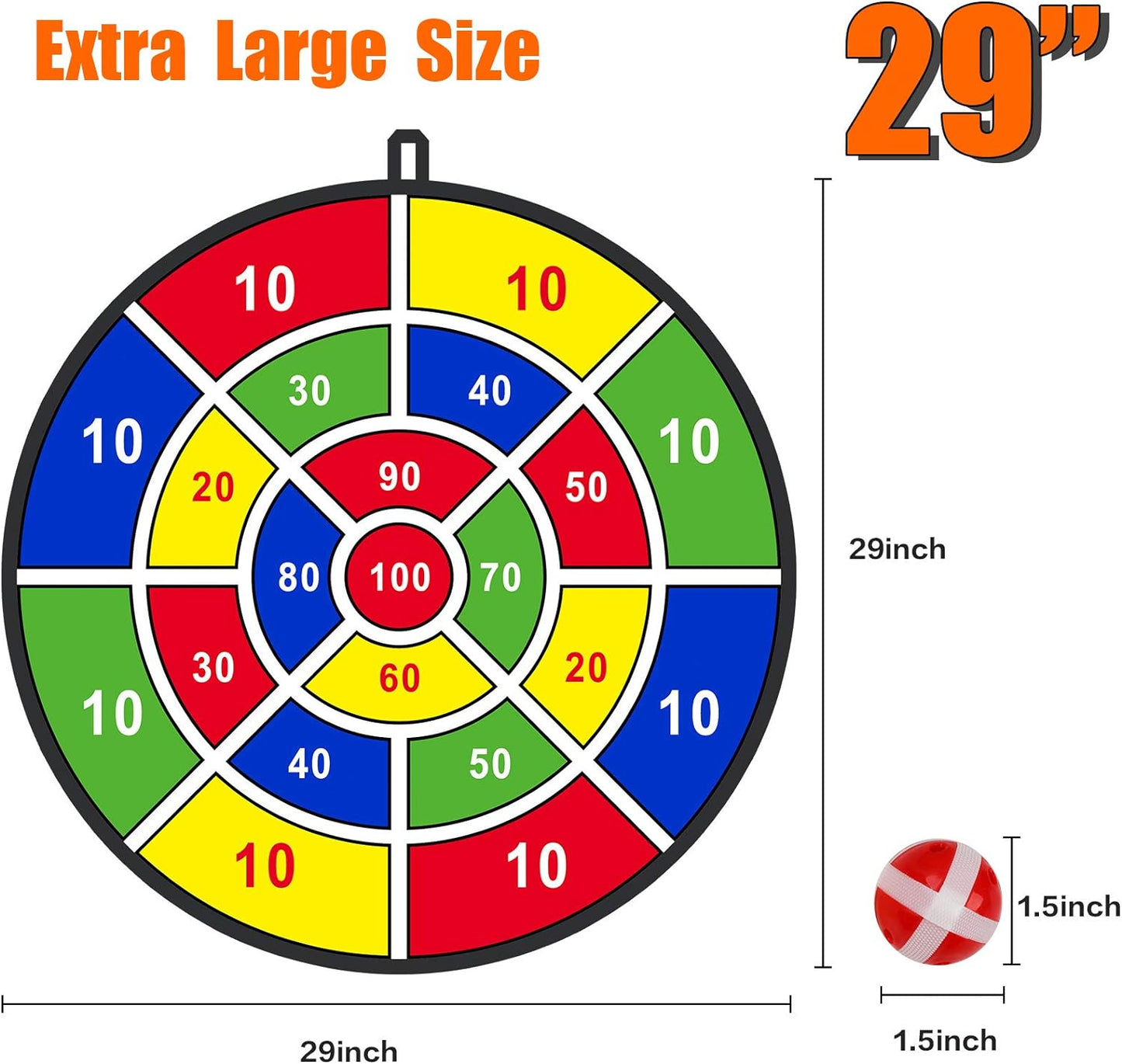 29" Large Dart Board for Kids, Kids Dart Board with Sticky Balls, Boys Toys, Indoor/Sport Outdoor Fun Party Play Game Toys, Birthday Gifts for 3 4 5 6 7 8 9 10 11 12 Year Old Boys Girls