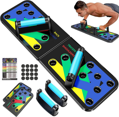 Solid Push up Board 15 in 1 Home Workout Equipment Multi-Functional Pushup Stands System Fitness Floor Chest Muscle Exercise Professional Equipment Burn Fat Strength Training Arm Men & Women Weights