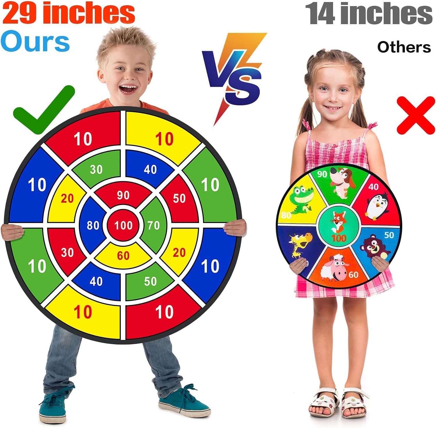 29" Large Dart Board for Kids, Kids Dart Board with Sticky Balls, Boys Toys, Indoor/Sport Outdoor Fun Party Play Game Toys, Birthday Gifts for 3 4 5 6 7 8 9 10 11 12 Year Old Boys Girls