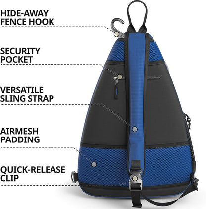 Sling Bag - Crossbody Backpack for Pickleball, Tennis, Racketball, and Travel for Men and Women