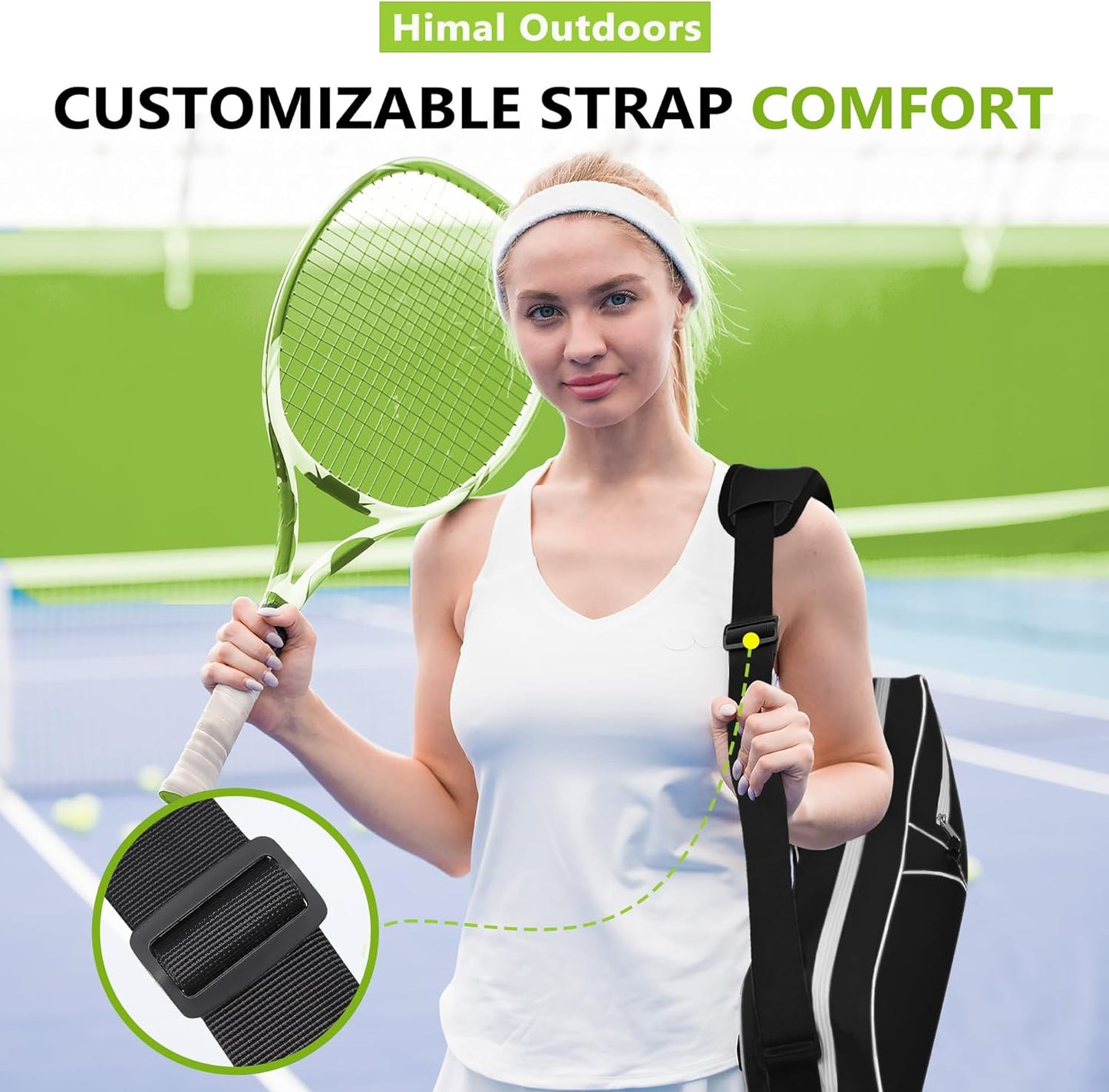 3 Racquet Tennis Bag with Protective Pad, Tennis Racket Bag for Men Women, Sports Enthusiasts of All Ages