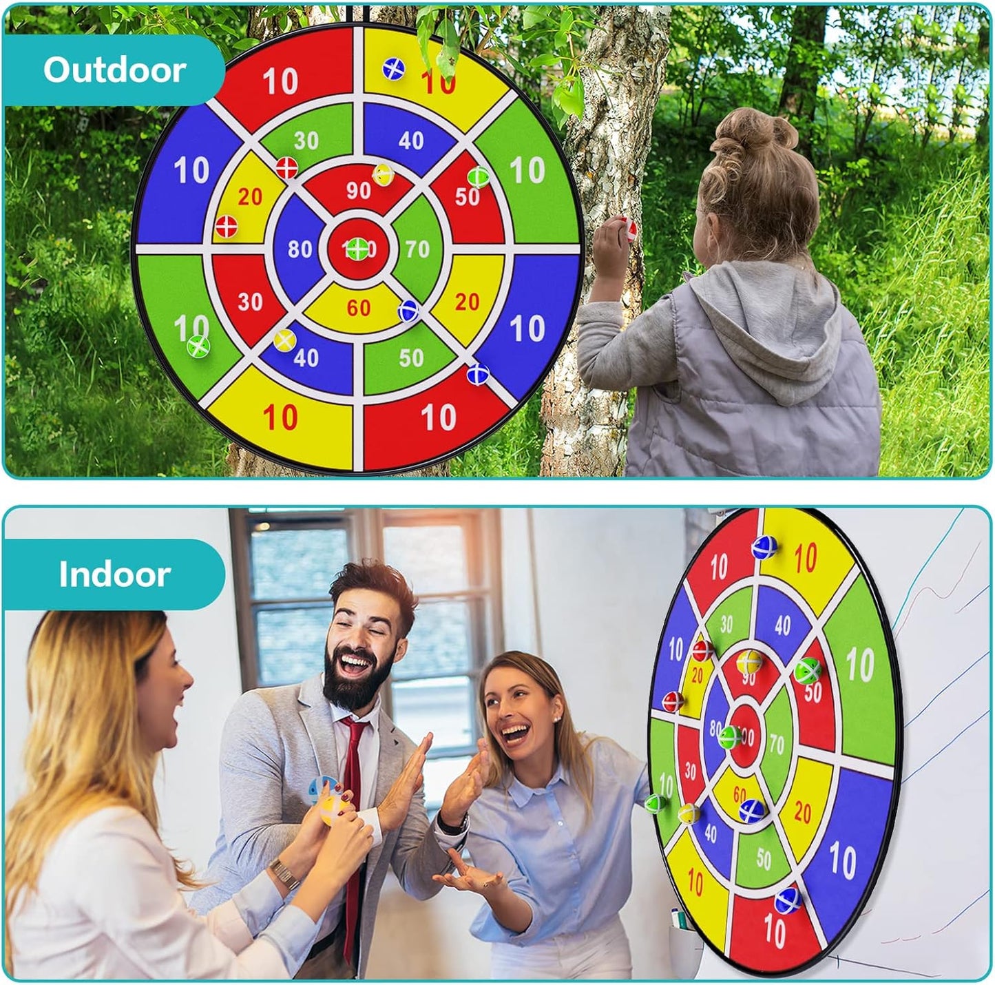 29" Large Dart Board for Kids, Kids Dart Board with Sticky Balls, Boys Toys, Indoor/Sport Outdoor Fun Party Play Game Toys, Birthday Gifts for 3 4 5 6 7 8 9 10 11 12 Year Old Boys Girls