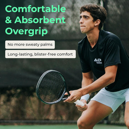 ADV Dry Tennis Overgrip Tape - 12, 30, 60 Pack - Felttac Tennis Racket Grip Tape - Ultra Absorbent Tennis Grip Tape - Comfort Tennis Racket Grips - Tennis Grips Overgrip