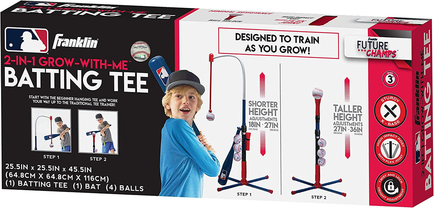 Grow-With-Me Kids Baseball Batting Tee + Stand Set for Youth + Toddlers - Youth Baseball, Softball + Teeball Hitting Tee Set for Boys + Girls