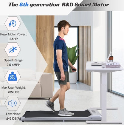 2-in-1 Under Desk Electric Treadmill 2.5HP with Remote Control & Display