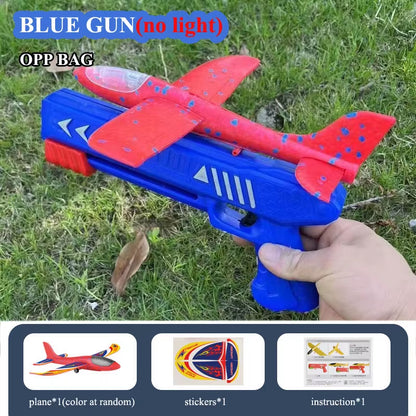 Kids 24/34Cm Foam Plane Launcher Outdoor Toy for Boys Sport Catapult Game Children Girl Birthday Xmas Gifts