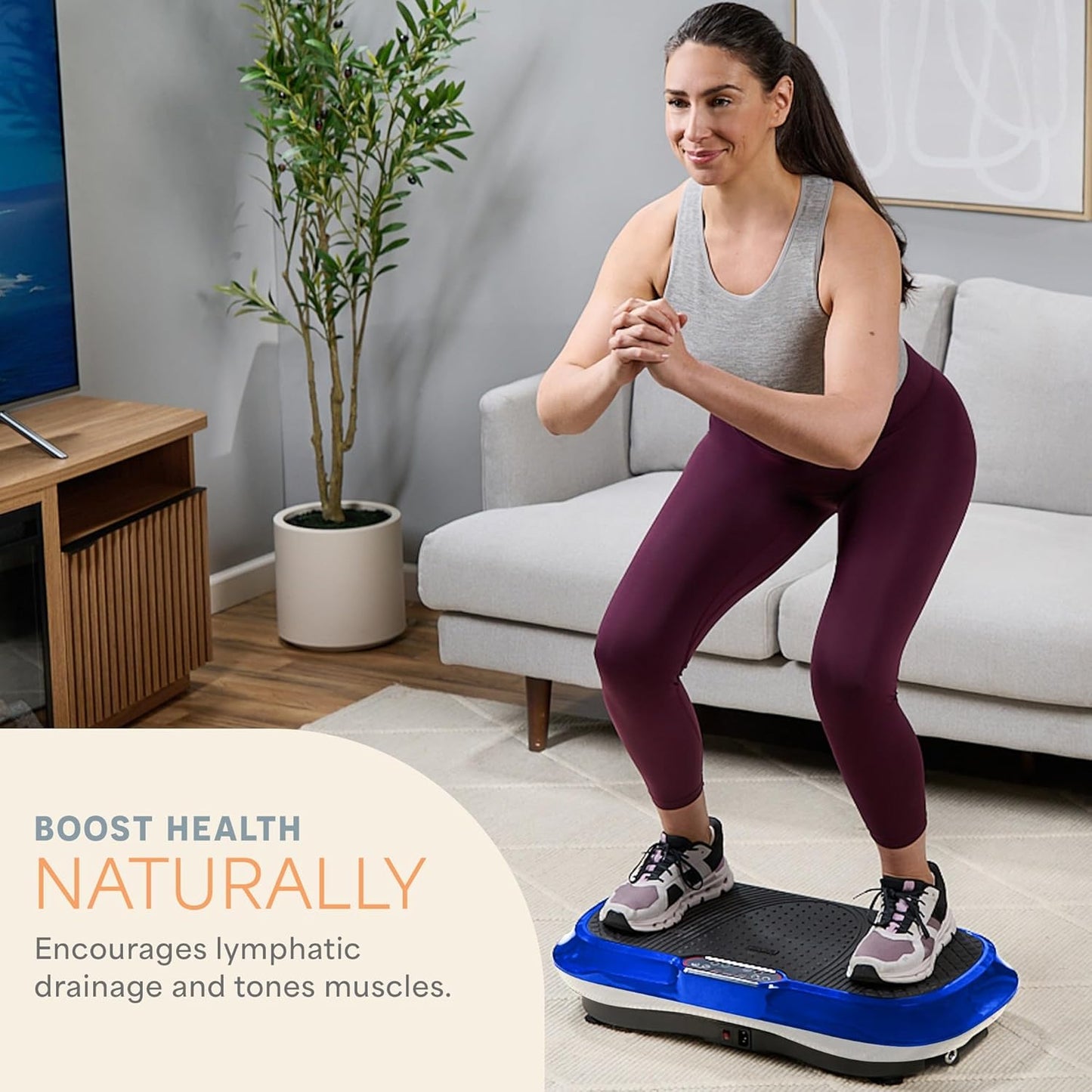 Waver Vibration Plate Exercise Machine – High-Intensity Vibration for Muscle Activation, Full-Body Workout Vibrating Platform with Loop Bands, Fitness Equipment for Strength Toning & Fat Loss