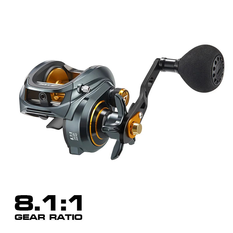 Alijoz 300 Low Profile Baitcasting Reel 15KG Max Drag 8+1 Bearings Aluminum Frame Freshwater Saltwater Fishing Reel