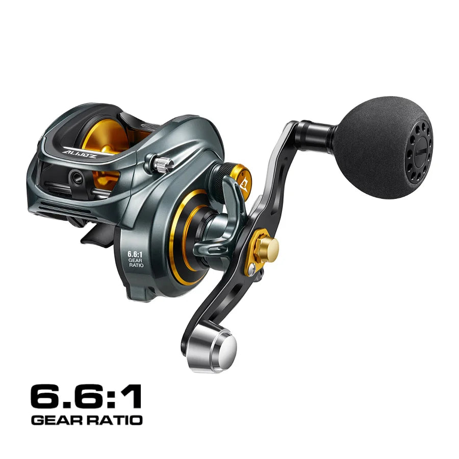 Alijoz 300 Low Profile Baitcasting Reel 15KG Max Drag 8+1 Bearings Aluminum Frame Freshwater Saltwater Fishing Reel