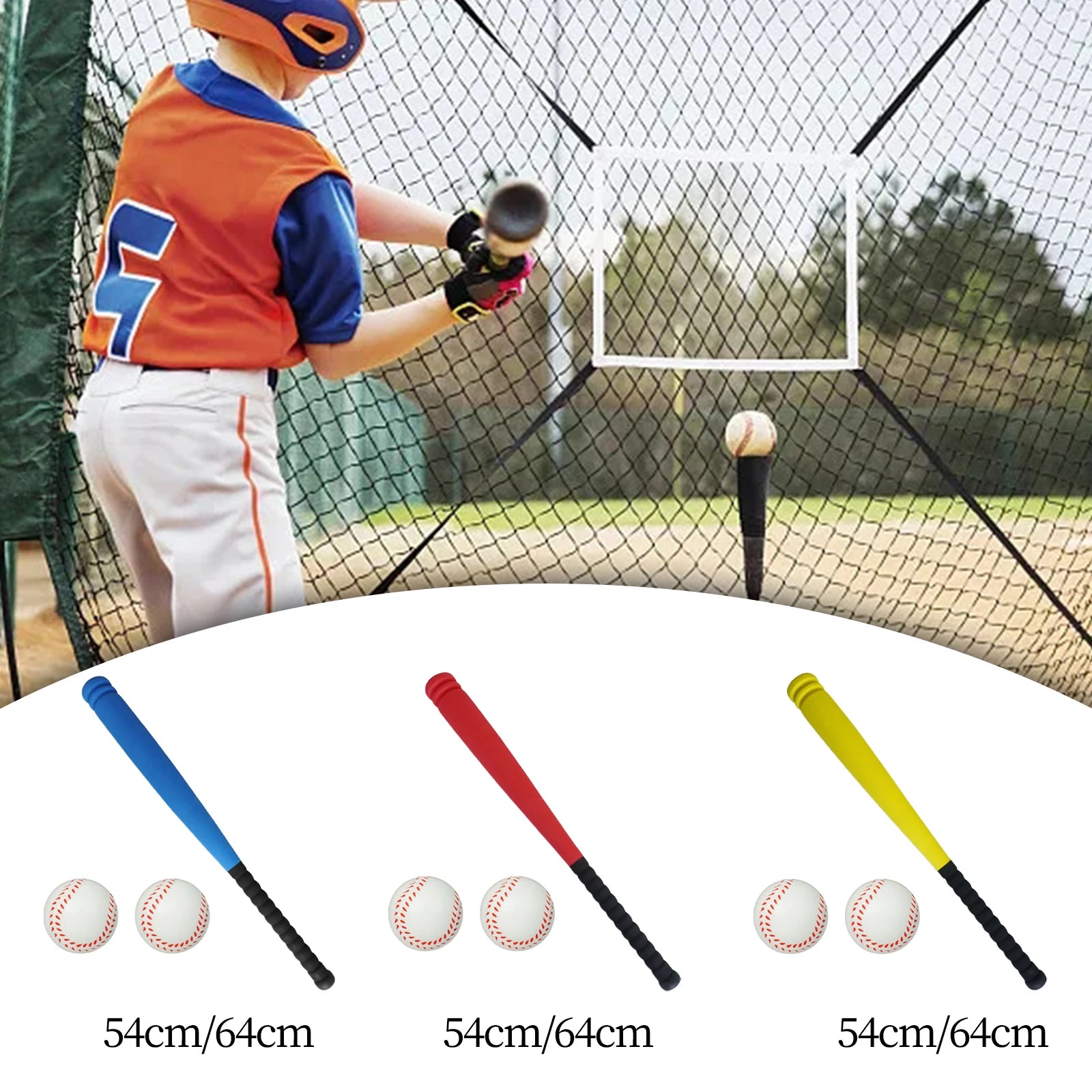 Children Baseball Bats Balls Set Sponge Baseball Toy Secure Toddlers Batting Game for Gift Activity Playground