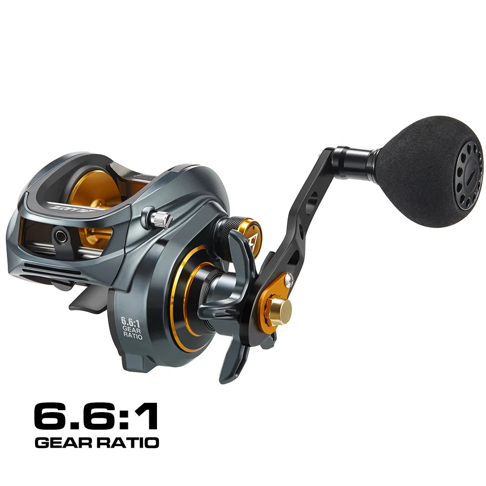 Alijoz 300 Low Profile Baitcasting Reel 15KG Max Drag 8+1 Bearings Aluminum Frame Freshwater Saltwater Fishing Reel