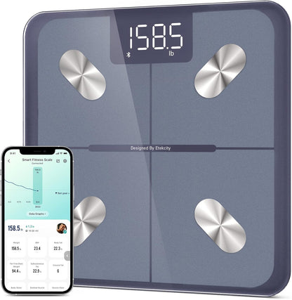 Smart Scale for Body Weight FSA HSA Store Eligible, Bathroom Digital Weighing Scale with BMI, Body Fat, Muscle Mass, Accurate Bluetooth Home User Health Equipment Sync Apps