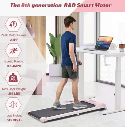 2-in-1 Under Desk Electric Treadmill 2.5HP with Remote Control & Display