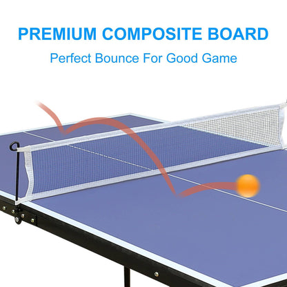 Portable Tennis Table Set – Includes Net & 2 Ping Pong Paddles