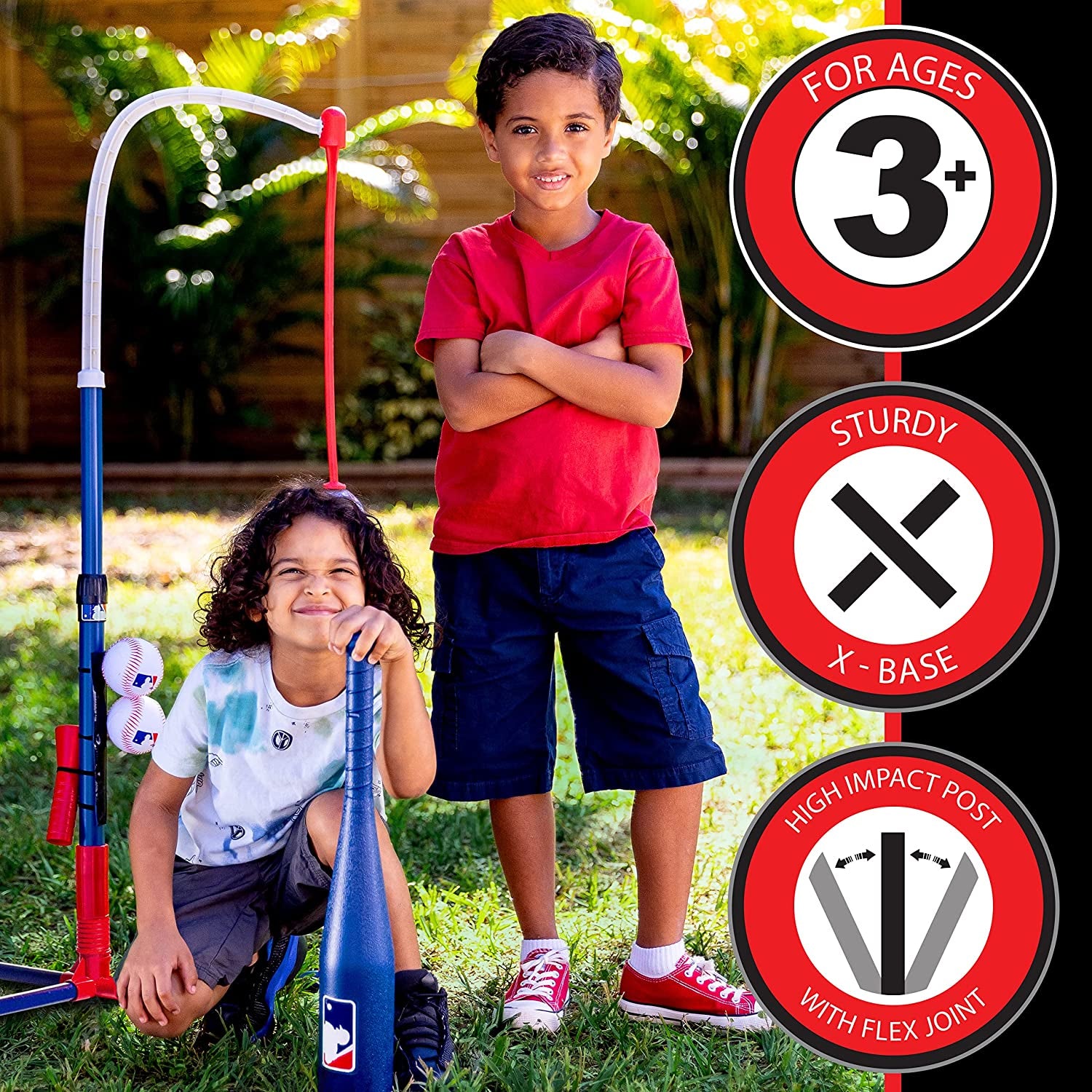 Grow-With-Me Kids Baseball Batting Tee + Stand Set for Youth + Toddlers - Youth Baseball, Softball + Teeball Hitting Tee Set for Boys + Girls