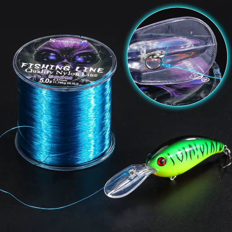 500M Nylon Fishing Line Max Drag 7-38LB Super Stronger Nylon Line Japan Monofilament Saltwater Freshwater Line Pesca