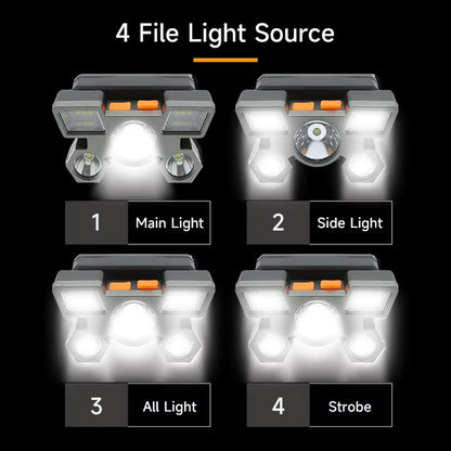 5 LED Flashlight Rechargeable with Built in Battery Strong Light Camping Adventure Fishing Head Light Headlamp